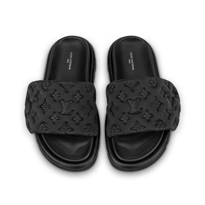 BLACK PILLOW SANDALS