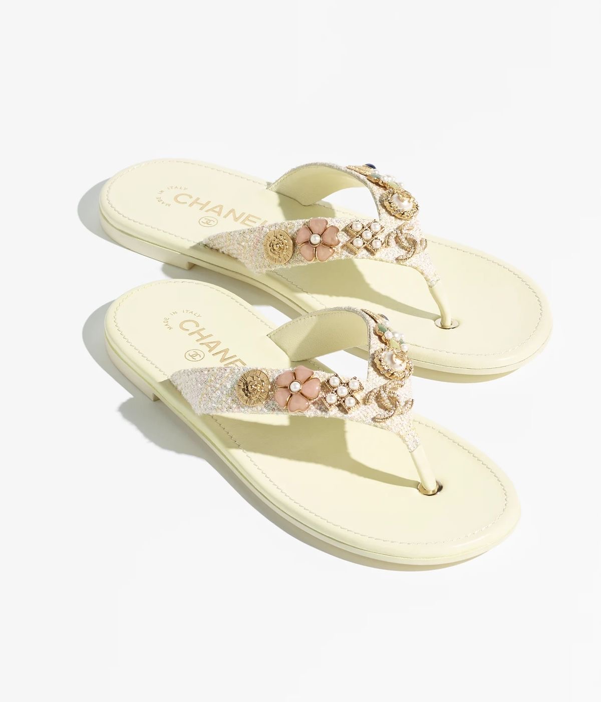 BUTTER YELLOW FLOWER SANDALS