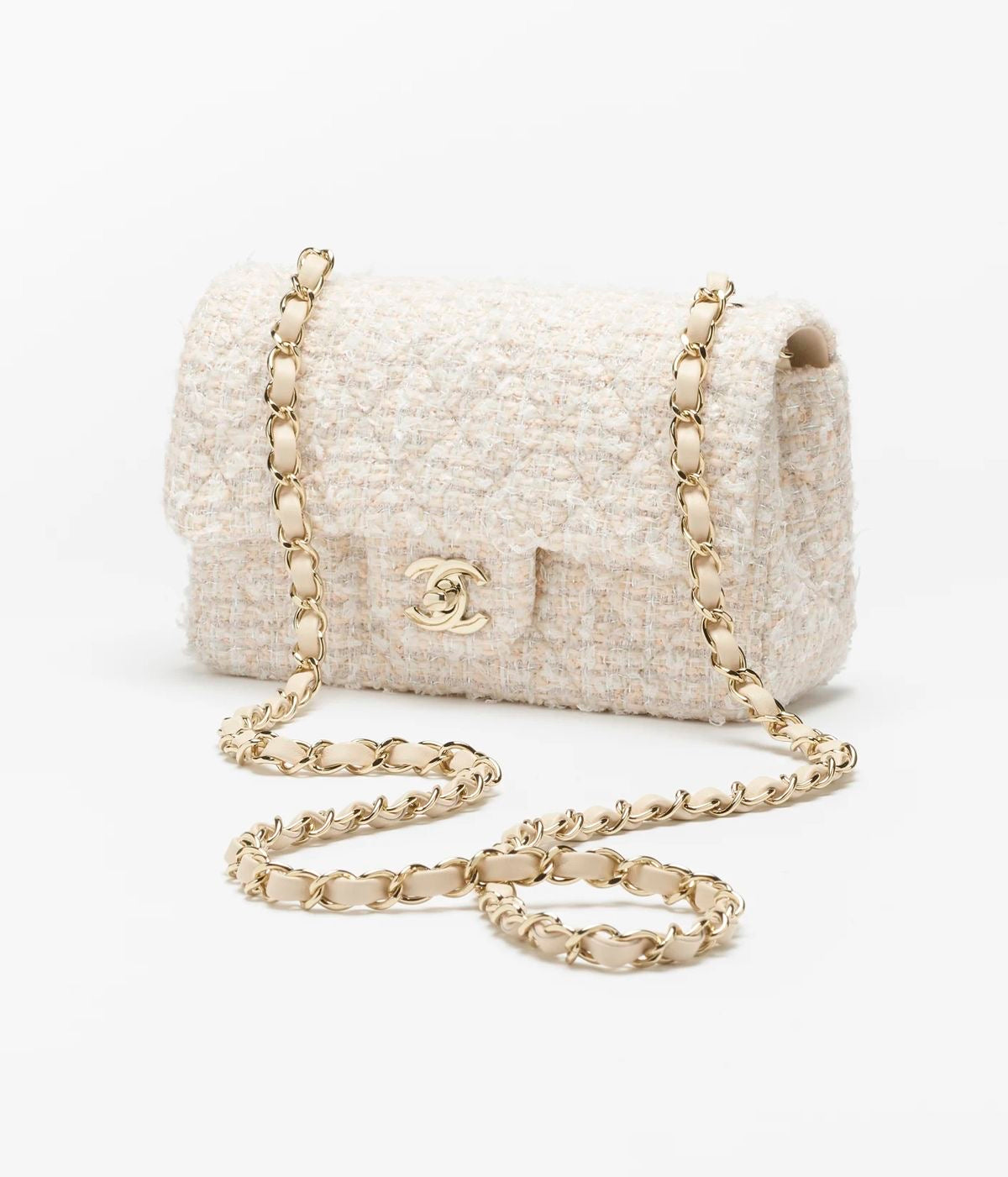 CREAM BOUCLE BAG