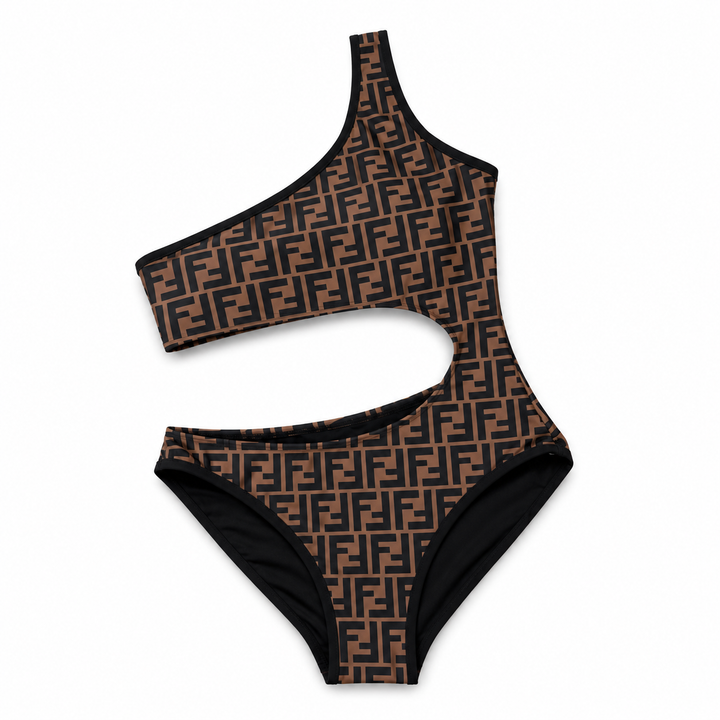 FF BROWN CUT OUT SWIMSUIT