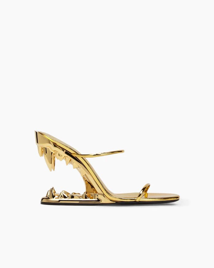 GOLD SHARK HEELS