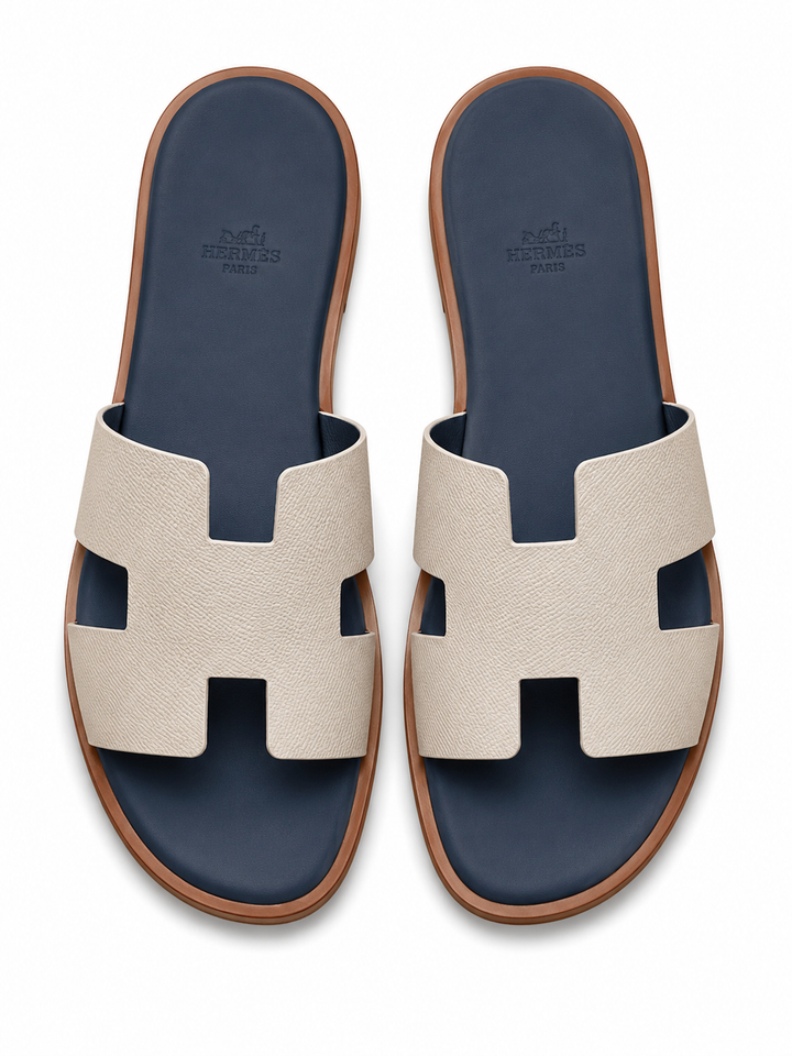 HER BEIGE NAVY SANDALES