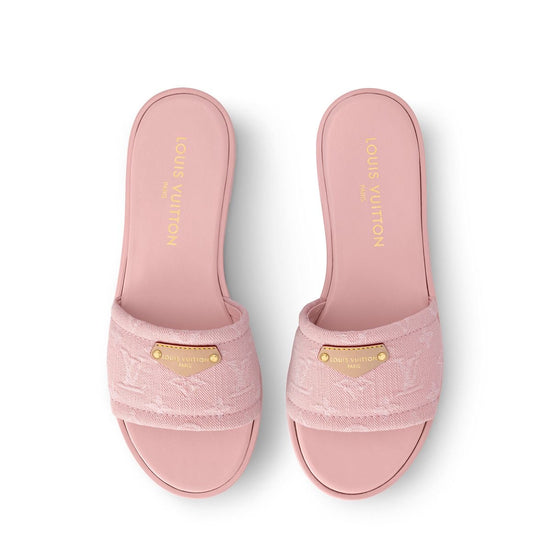 LIGHT PINK DENIM SANDALS