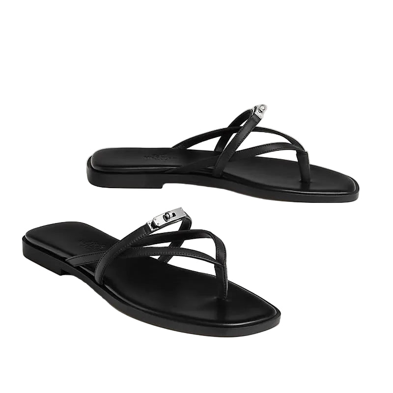 MISS LOCK BLACK SANDALS