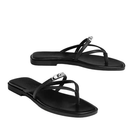 MISS LOCK BLACK SANDALS