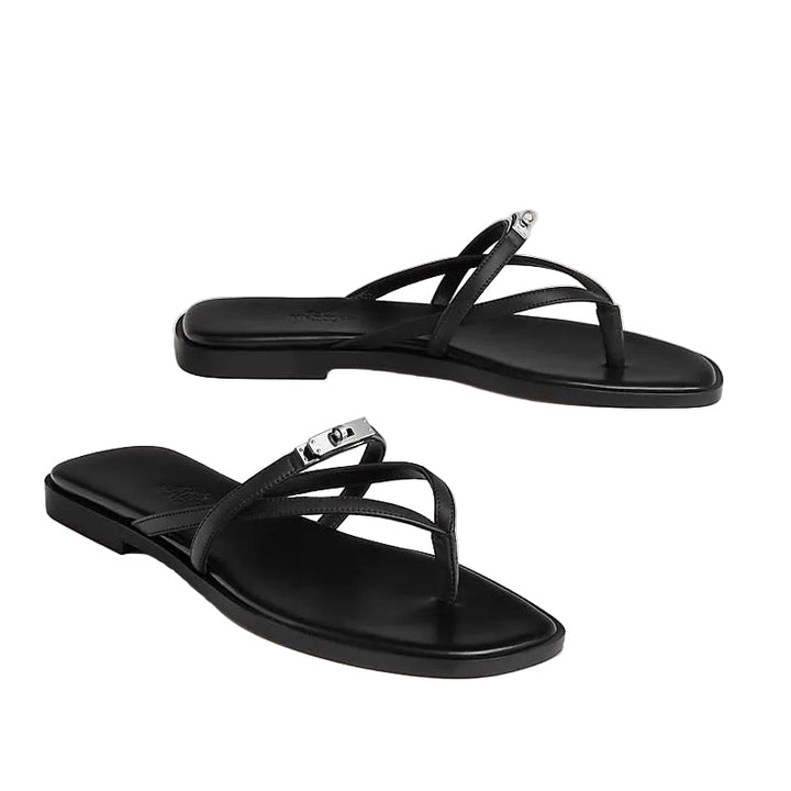 MISS LOCK BLACK SANDALS