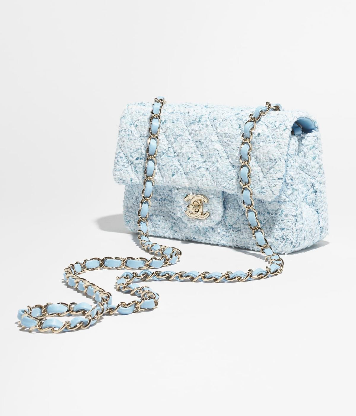 NEL BABY BLUE TWEED BAG