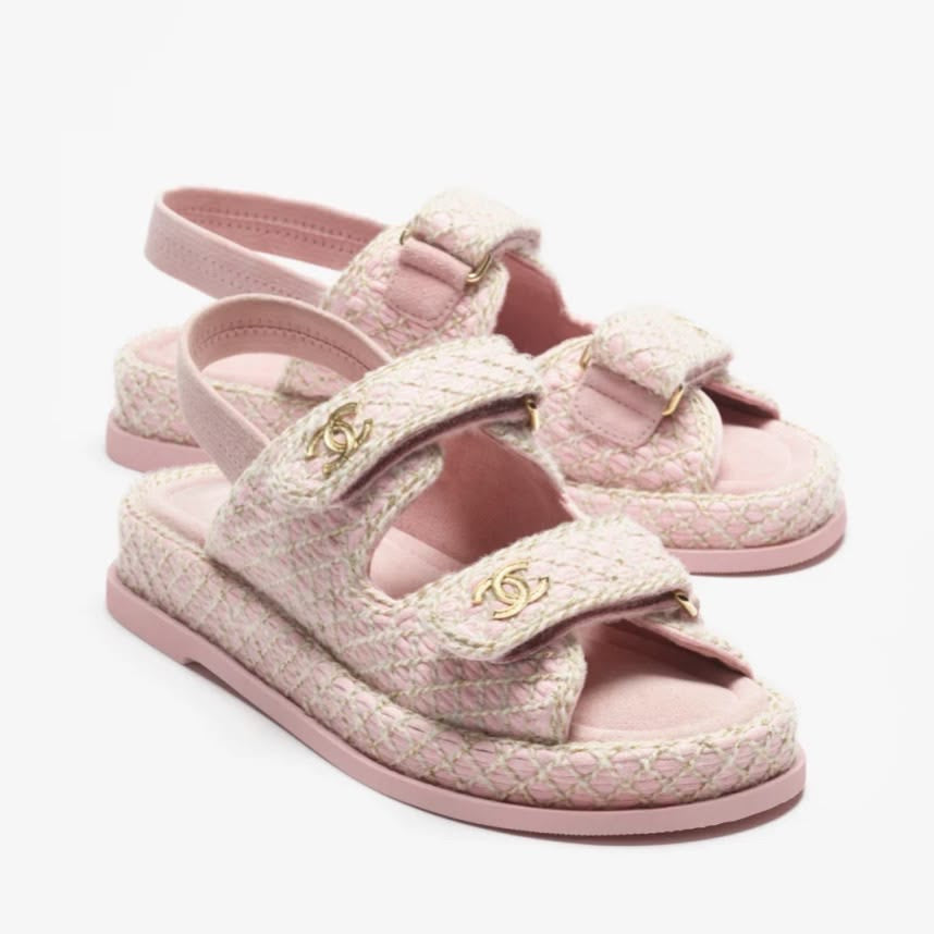 NEL PINK TWEED SANDALS