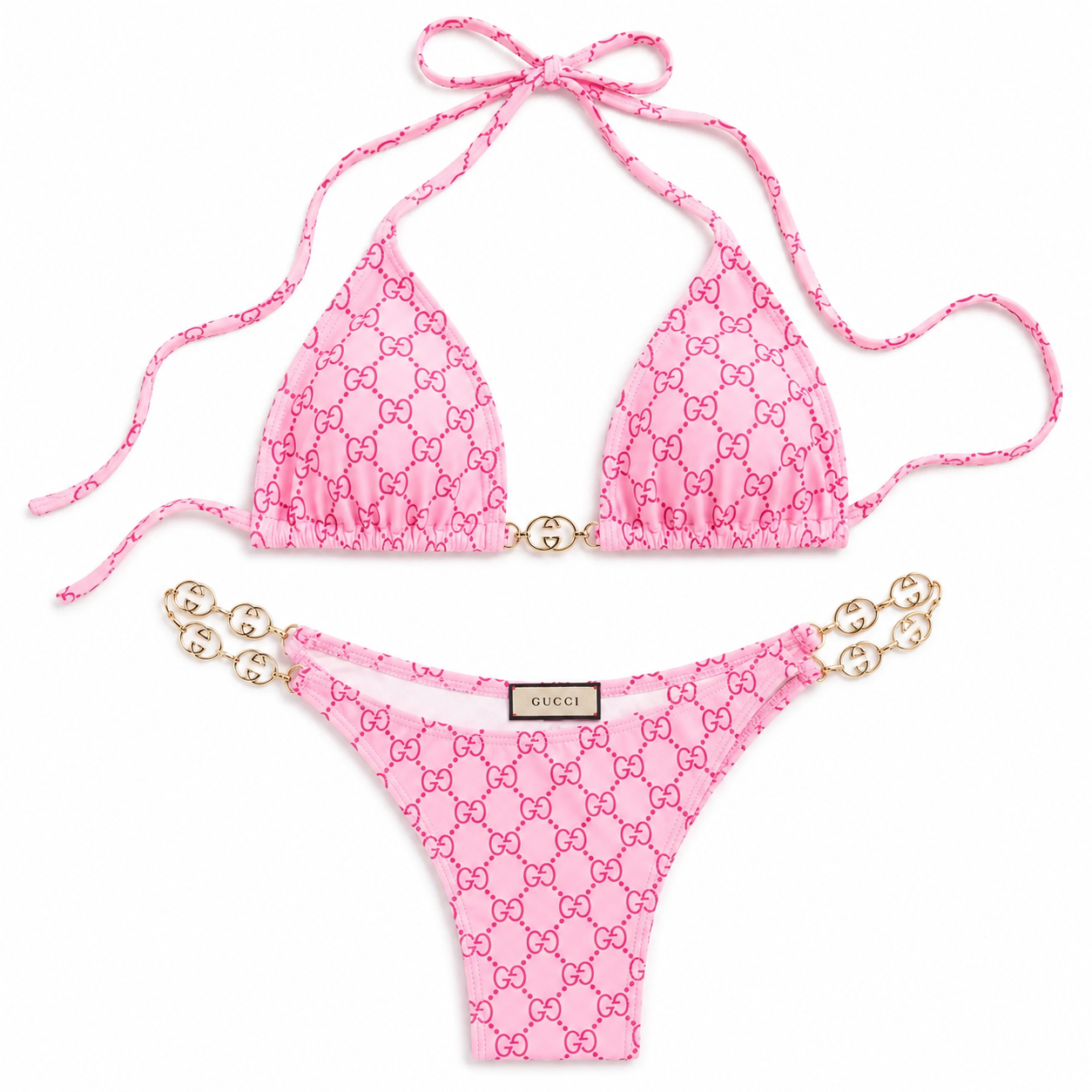 PINK CHAIN BIKINI