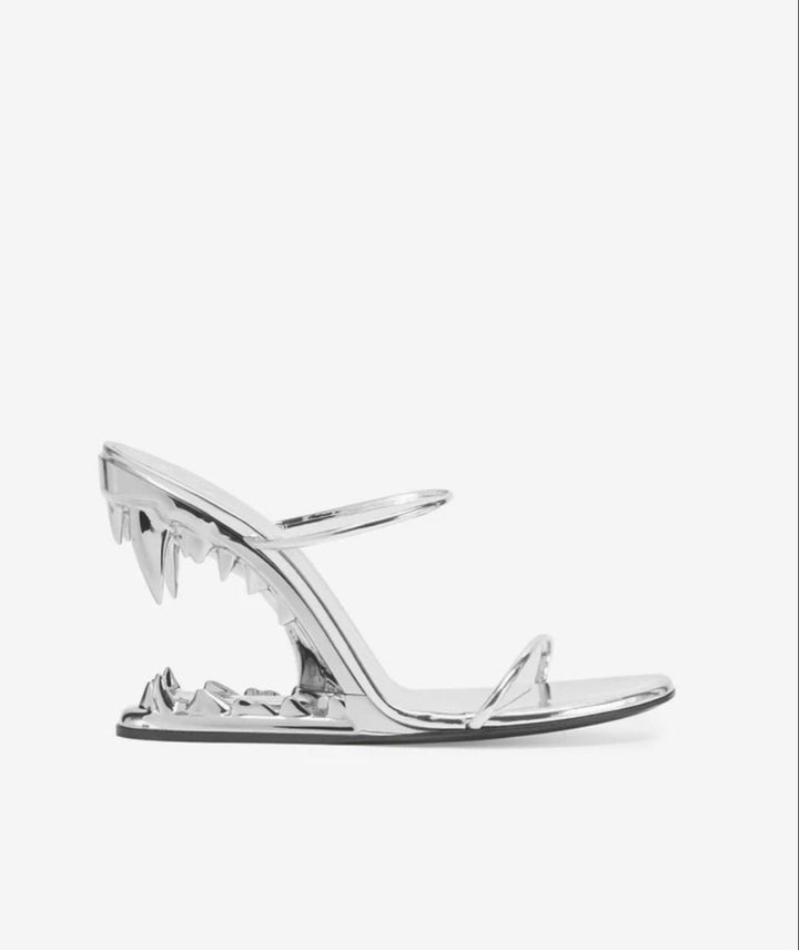 SILVER SHARK HEELS